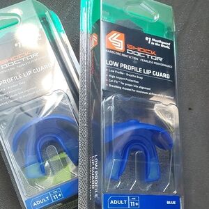 2 Pcs Shock DOCTOR Blue Low Profile Lip Guard Mouthguard